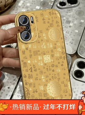 适用红米k40手机壳女国风Redmik40pro新款百福文字简约+k40s高颜值游戏增强版por小羊皮保护套全包防摔挂绳