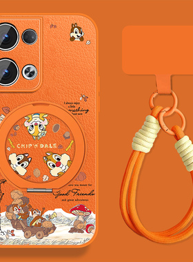 秋叶松鼠适用opporeno13手机壳男卡通Reno13pro新款可爱Rano13高级感0pp0小羊皮opop全包pr0防摔情侣保护套