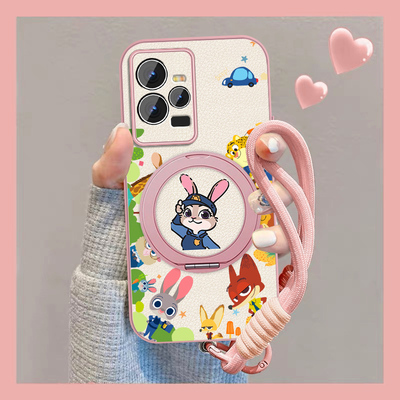 适用动物城朱迪vivoiqoo9手机壳女卡通iqoo8pro新款可爱磁吸爱酷iq007小羊皮PR0保护套viv0全包防摔挂绳外壳