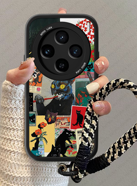 黑色猫咪适用vivox200s手机壳ultra新款女xnote小羊皮x100pro疯狂mini情侣viv0至尊版卡通por小众防摔套