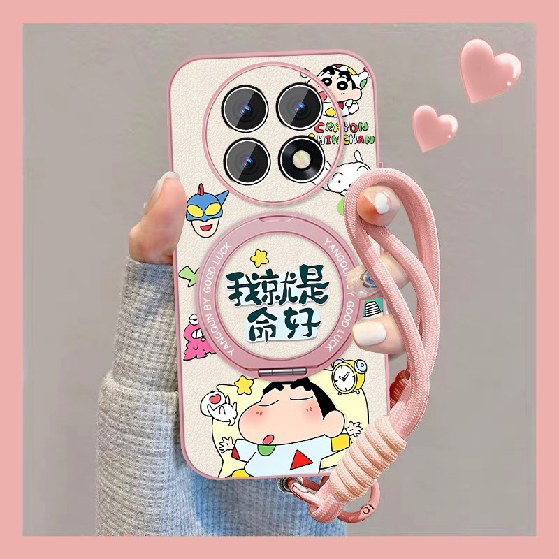 适用oppok13s手机壳蜡笔小新卡通k12新款可爱k11磁吸支架K9S小羊皮R17全包防摔R150pp0k10活力版情侣保护套
