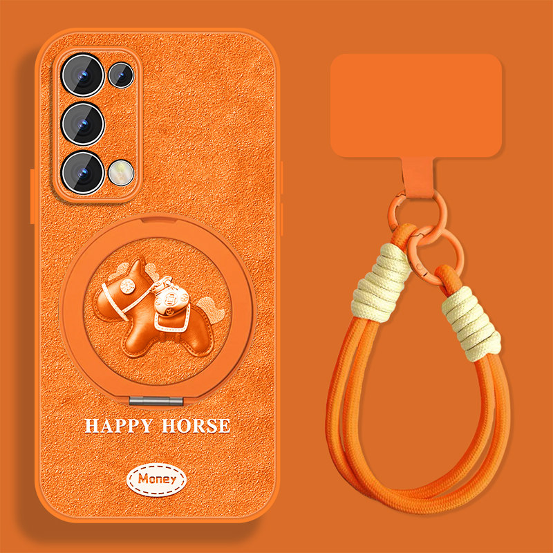 幸运小马适用opporeno5手机壳女卡通Reno5pro新款新年Rano5k本命年0pp0小羊皮opop保护套全包防摔挂绳外壳,3C数码配件,手机保护套/壳,淘宝优惠券,粉丝福利购,淘宝优惠卷