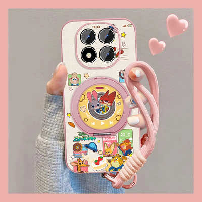 适用红米note15手机壳女可爱Redminote15pro新款卡通动物城小众note15pro+磁吸小羊皮保护套全包防摔挂绳外壳