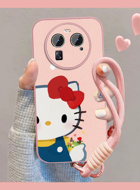 适用蝴蝶结猫咪oppofindx6手机壳女可爱Findx6pro新款小众pr0磁吸小羊皮0pp0保护套pr0全包防摔挂绳外壳