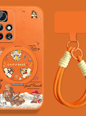 秋叶松鼠适用红米note11手机壳男卡通RedmiNote11pro新款可爱+高级感Note11por玻璃保护套全包防摔情侣外壳