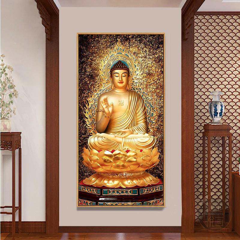 钻画佛石像字祖点钻十绣玄关竖版钻石A8292绣满钻绣5d砖石佛秀