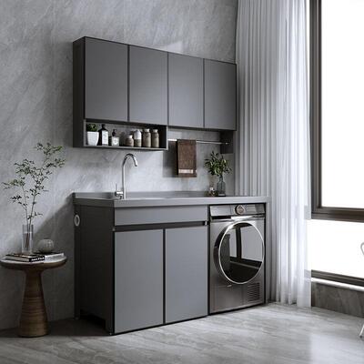 洗衣一体太空台铝阳不锈洗衣机钢伴侣高低阳台洗衣机浴DFV室柜柜