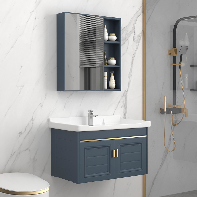 太空铝浴室柜卫生间壁挂洗脸盆柜组合欧式洗手盆套装陶瓷洗手池台