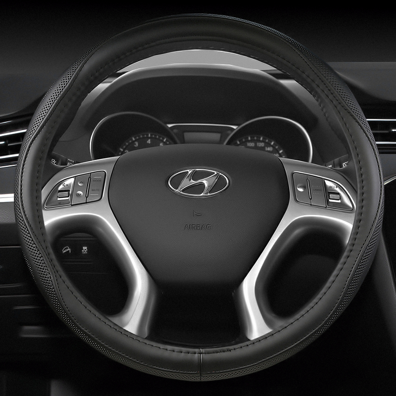 2010 2011 2012 2013款北京现代ix35汽车用品专用真皮方向盘套女