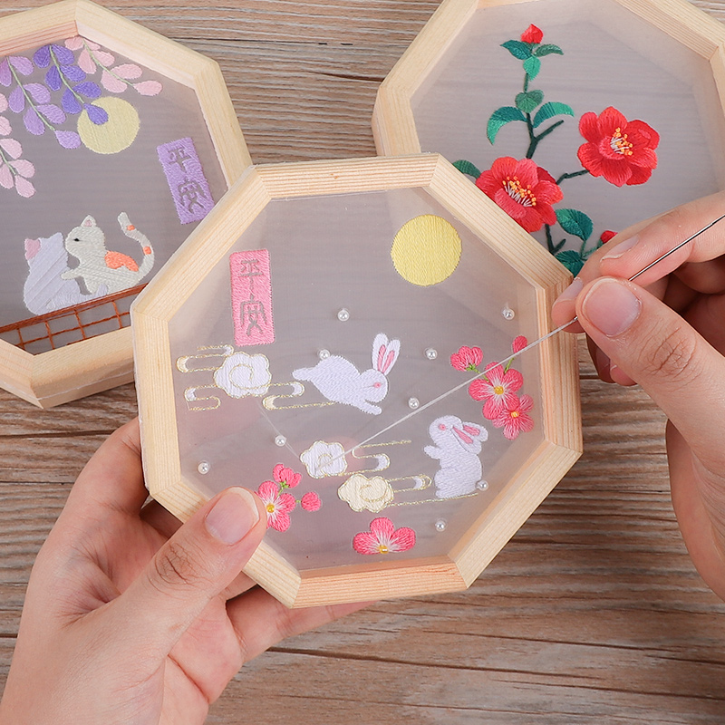 苏绣刺绣手工diy材料包初学者双面绣自己绣花特色礼物古风摆件