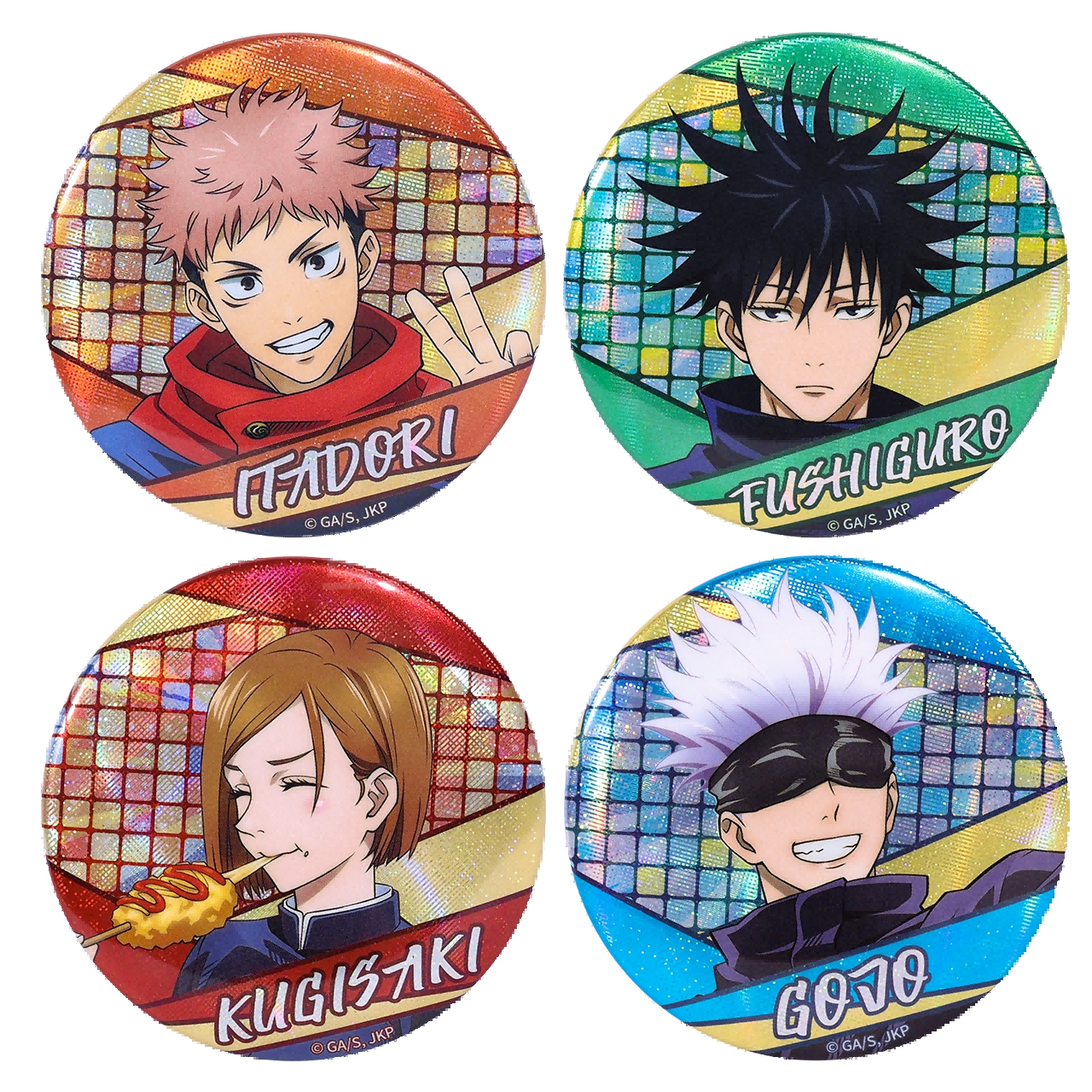 咒术回战吧唧色纸拉丝银葱徽章