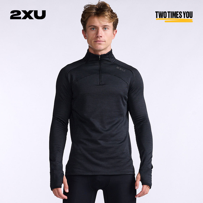2XU 燃烧系列男秋冬运动保暖加绒上衣 跑步套头衫户外轻便抓绒衣