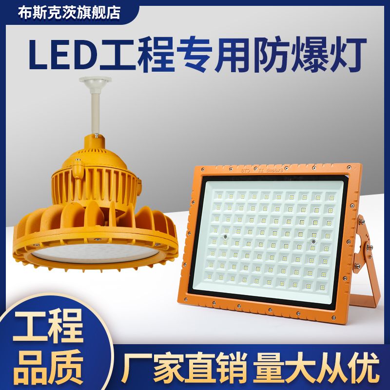 LED防爆灯防腐泛光灯仓库加油站防爆灯100W200W防爆工厂房投光灯