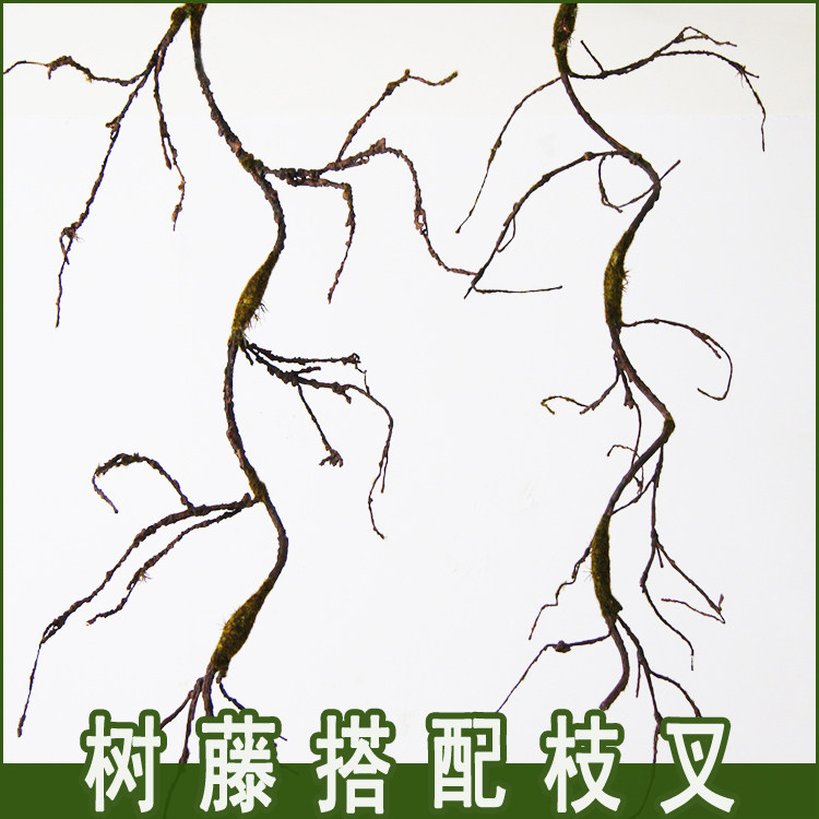 仿真树枝枯枝弯曲树杈树藤藤条装饰藤蔓植物绿植墙壁遮挡造景缠绕