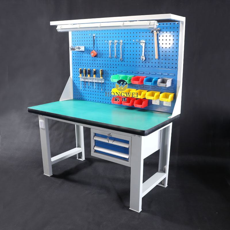 重型防静电工作台不锈钢流水线车间工业桌子钳工操作多功能维修桌