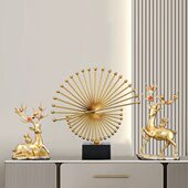 客厅电视柜摆件家里轻奢档地台面酒柜装 饰品入门入户玄关家居鹿