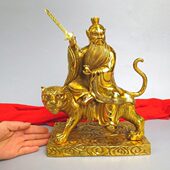 铜张天师坐像摆件大号骑虎张道陵明大帝铜像工艺品摆件