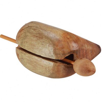 【乐魅】木鱼解压梆子实木儿童小学生木鱼打击乐器原木色配木鱼锤