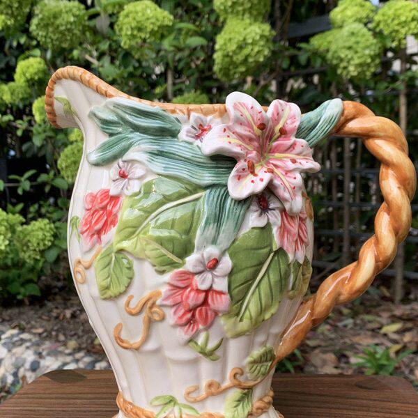 百合陶瓷花瓶家居摆件简约装饰水培器欧式皿欧式鲜花瓶田园插花瓶