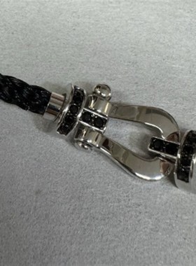 费雷德精工版彩色锆石精致镶嵌镀厚金马蹄扣配饰钢丝手绳轻奢手链