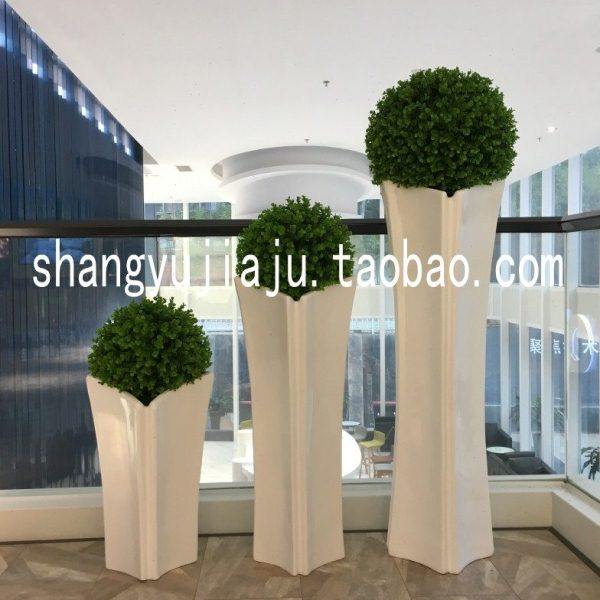 三角形菱形方形落地花瓶客厅酒店会所样板房干插花大花器花盆摆件