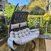 双人吊椅吊床户外阳台吊篮椅子家用懒人秋千摇篮椅室内摇摇椅躺椅