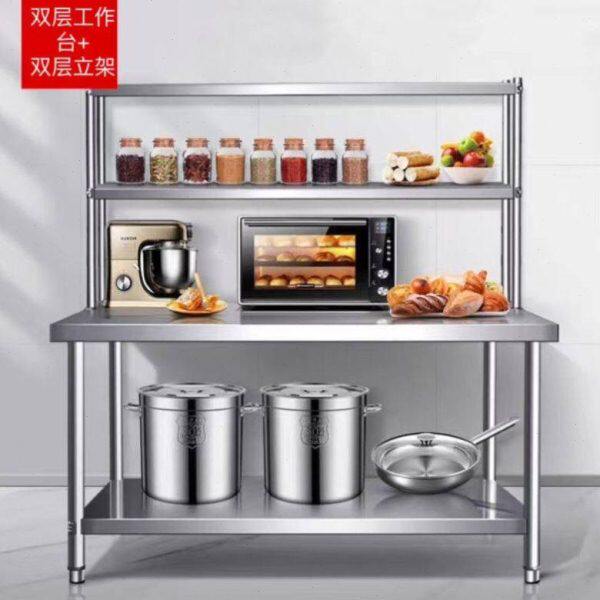 包邮201不锈钢工作台厨房操作台面灶台饭店切菜打荷台剁骨头桌子