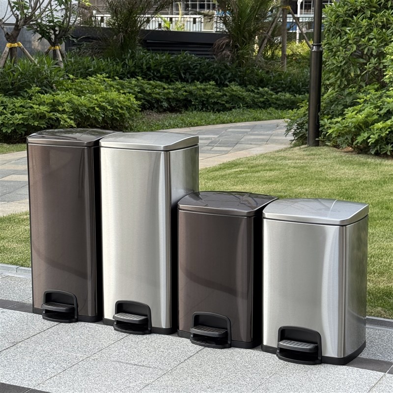 30升不锈钢脚踏垃圾桶商s用大容量厨房卫生间家用客厅20升方形直