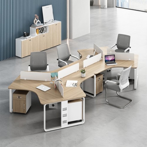 异形办公桌椅组合3/5/6六人位创意员工桌简约现代个性办公室桌子