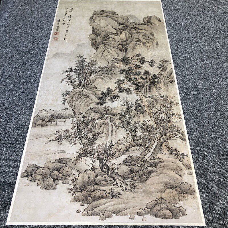 明 蓝瑛 管希宁 万壑松阴图 仿古山水国画高清宣纸微喷中堂装饰画