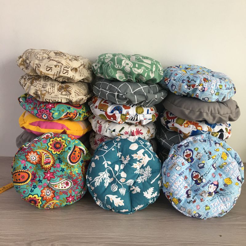 圆形薄团加厚泡泡垫圆板凳垫子圆坐垫套罩圆形坐垫卡通帆布印花