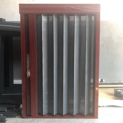 隐形金刚网折叠纱门防盗防蚊防鼠纱窗风琴式铝合金推拉纱窗门无轨