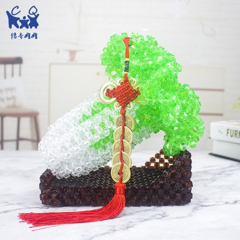 手工串珠工艺品DIY白菜家居摆件百财如意编织成品店铺招财装饰品