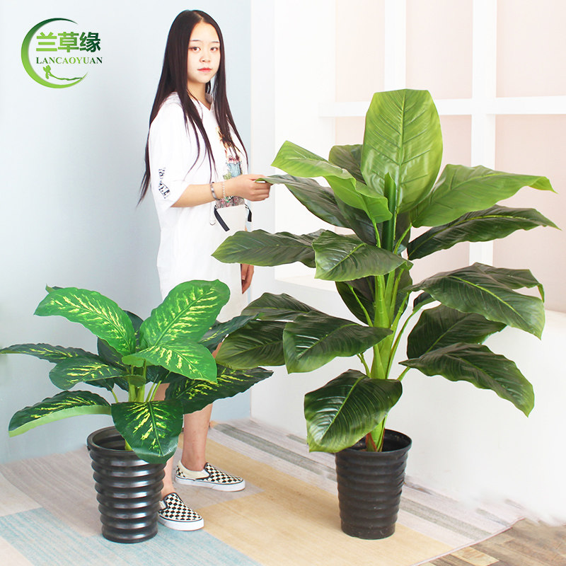 假花仿真桃花树卧室落地花大厅花盆绿植盆栽防真植物装饰塑料盆景