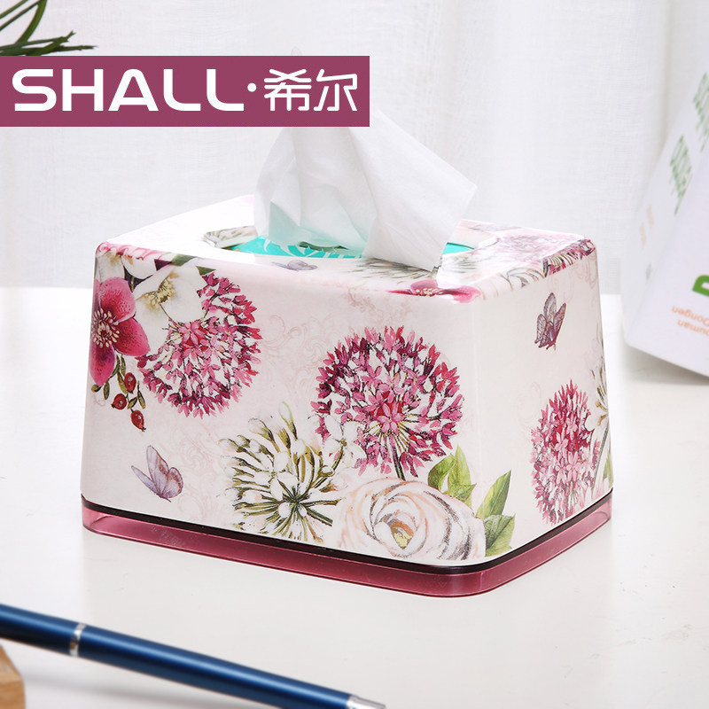 SHALL/希尔 纸巾盒抽纸盒家用桌面纸抽收纳盒子 9650/9651