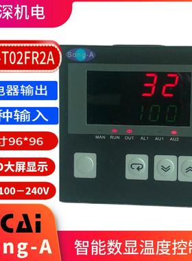 WK-T02FR2A智能数显温控器继电器输出96*96两路报警输出温控表