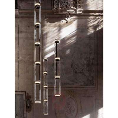 意大利餐厅吊灯现代简约网红样板房挑高楼梯灯北欧设计师餐厅吊灯