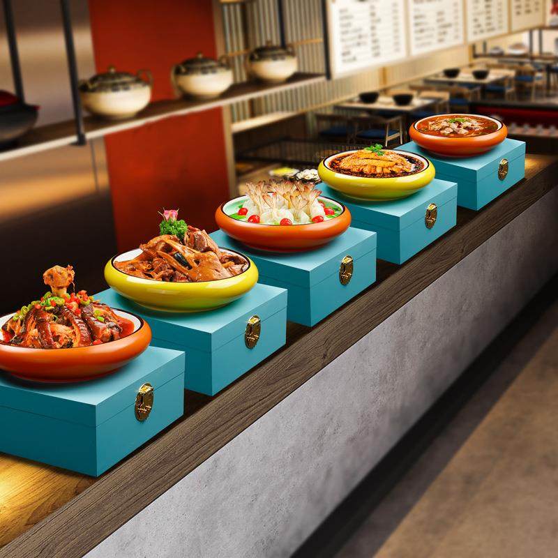 新中式时尚古典蓝色摆台木盒饭店特色菜创意餐具明档个性装菜盘子,电子元器件市场,其它元器件,淘宝优惠券,粉丝福利购,淘宝优惠卷