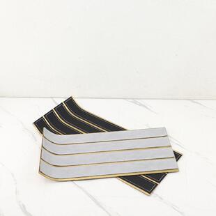 现代约长视方形金AVM属编家织纹皮革香薰装饰托简盘摆件电柜居装