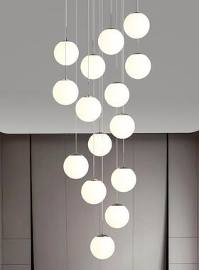 楼灯梯吊长17234吊灯lof式t复现代简约别墅客厅挑空旋楼转梯间灯