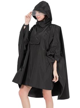 黑色793涤纶水篷式雨披前口袋连帽雨衣成胸防人户外骑行雨斗披定