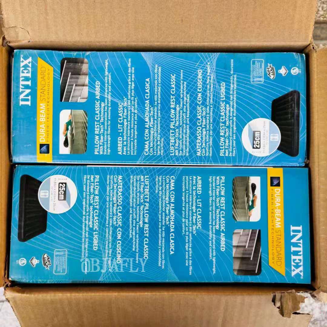 INTEX64144户外野营便携充气垫家用单双人充气床垫植绒气垫充气床