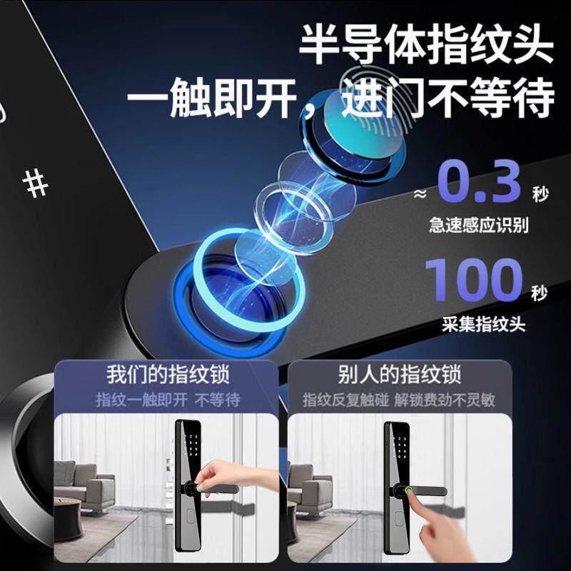 智能门锁指纹锁密码锁家用防盗门电子锁智能锁出租房入户大门锁厂