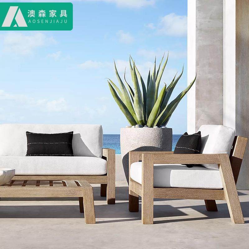 北欧户外庭院柚木沙发阳台露天别墅花园家具室外休闲实木沙发椅,农用物资,其他肥料,淘宝优惠券,粉丝福利购,淘宝优惠卷