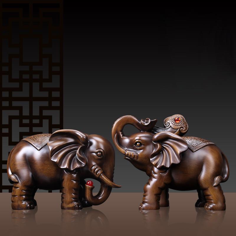 招财大象摆件一对云南版纳工艺品旅游纪念品吉祥如意小象对象