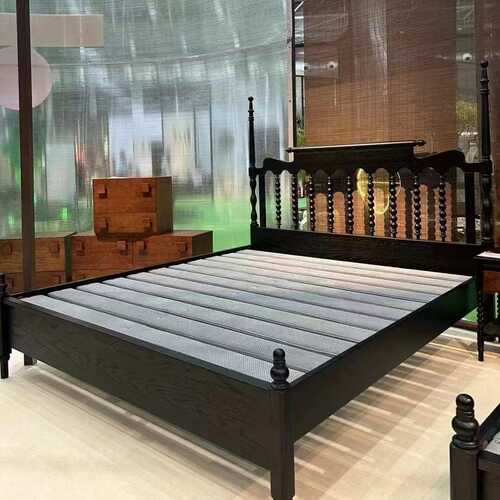 碧洛轩2025新款法式实木婚床双人床主卧温莎造型高柱设计安装服务