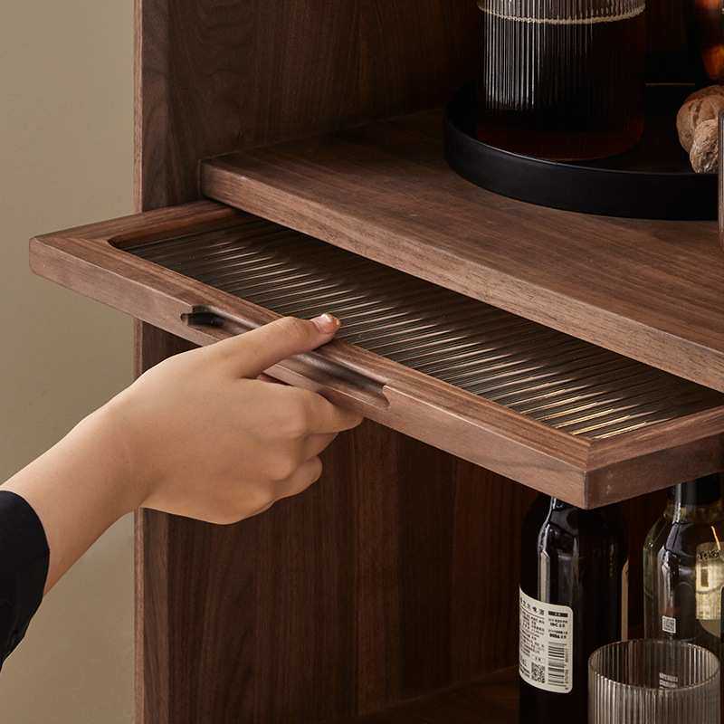 北欧黑胡桃木全实木斗柜客厅边柜储物边柜简约式收纳柜电视柜边柜