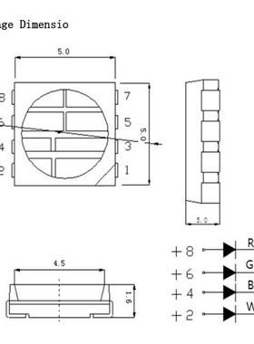 高亮5050贴片灯珠橙色LED发光管橙灯橙光LED二极管超亮