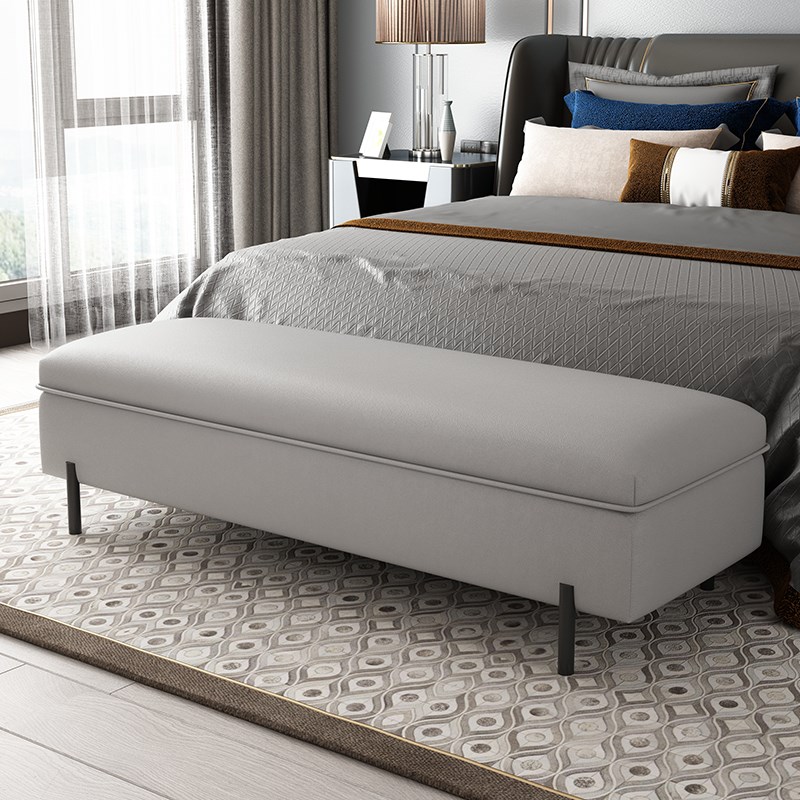 卧室床尾凳床榻床脚凳实木床前沙发E凳储物收纳凳超纤皮床边长凳