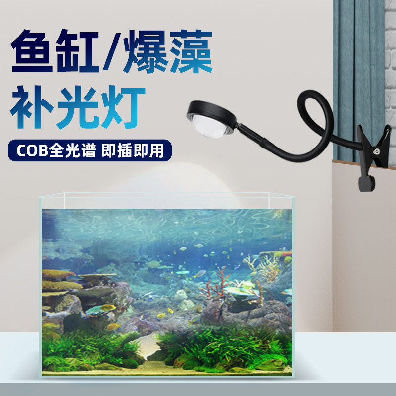 水草爆藻植物生长灯专用LED夹子鱼缸全光谱水族箱增艳补光观赏灯